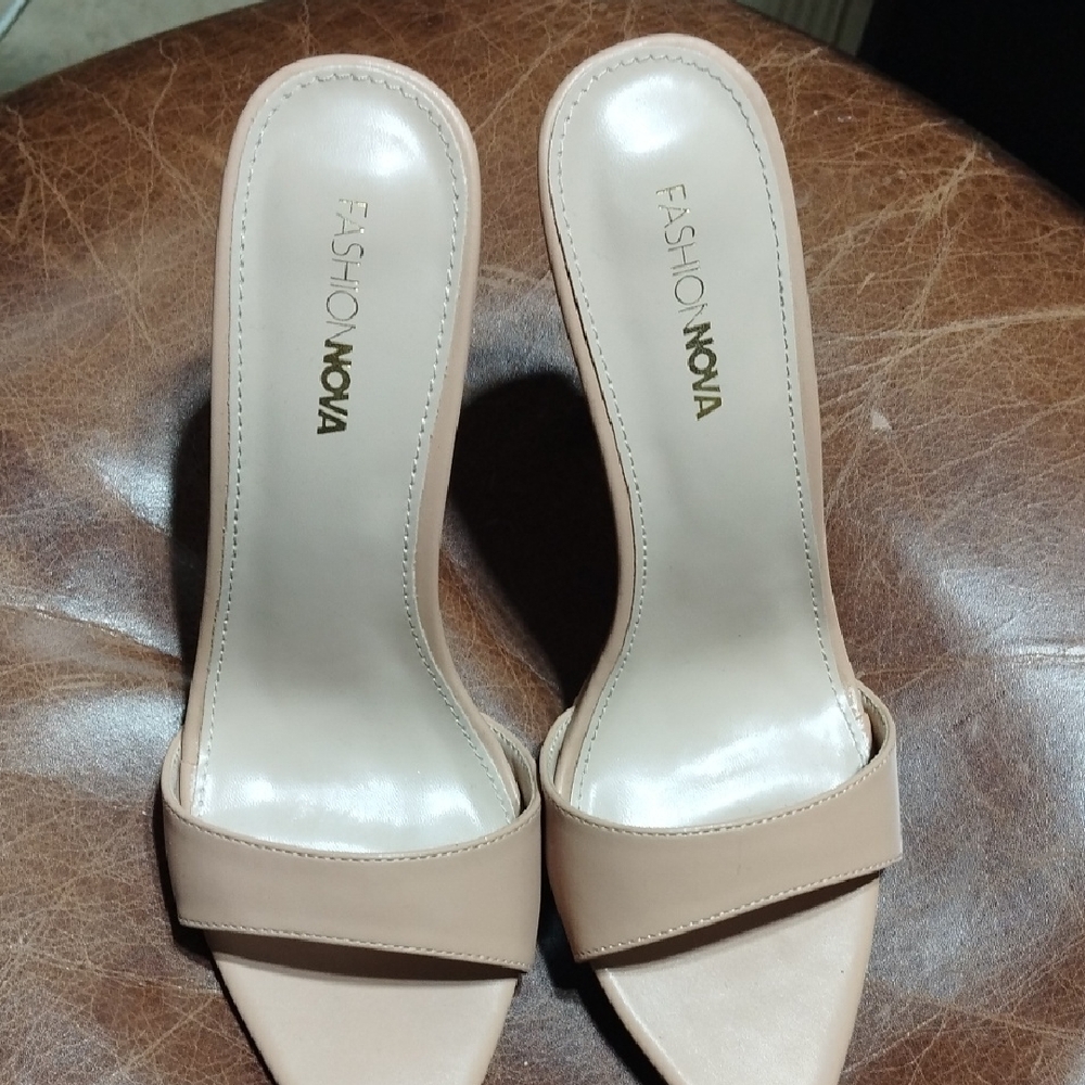 Fashion Nova Nude Slip-On Heels